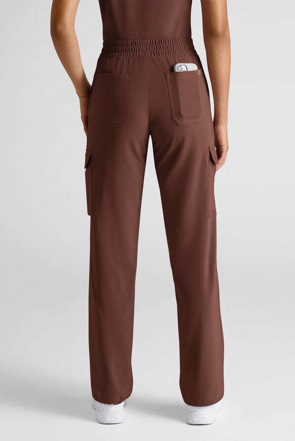 Easy STRETCH Ayo Women's 10-Pocket Cargo Scrub Pants - Double Espresso - 2