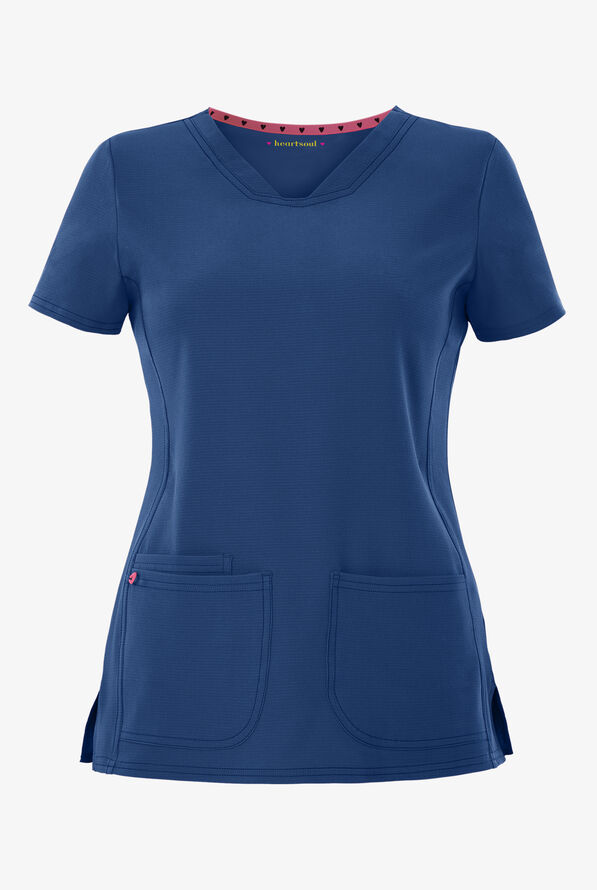 heartsoul Break On Through Women's 3-Pocket Pitter-Pat V-Neck Scrub Top - Navy - 1