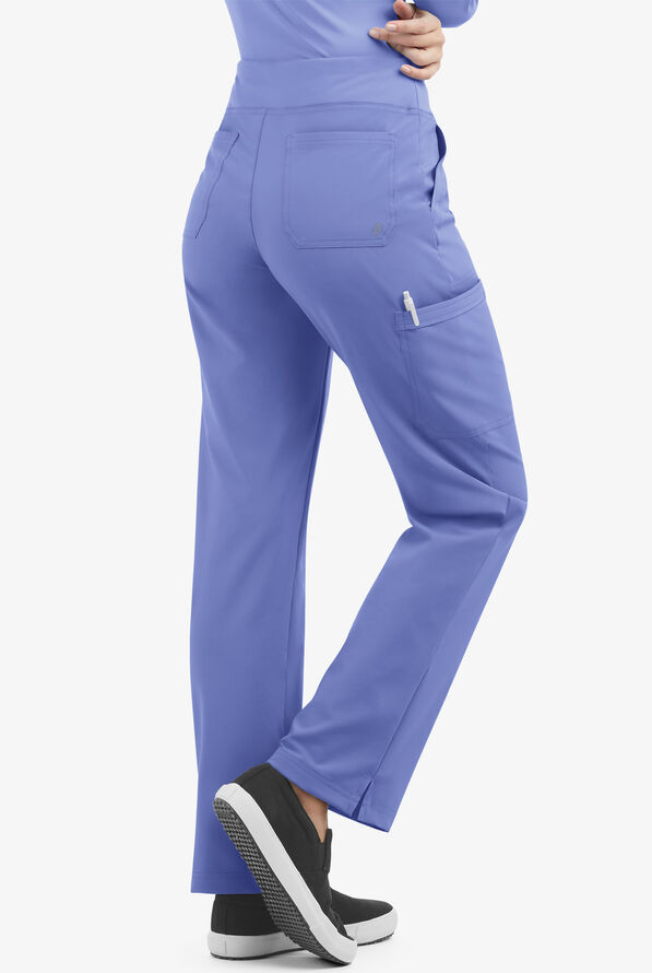 Easy STRETCH Sienna Women's 5-Pocket Sport Yoga Scrub Pants - Tall - Ceil Blue - 2