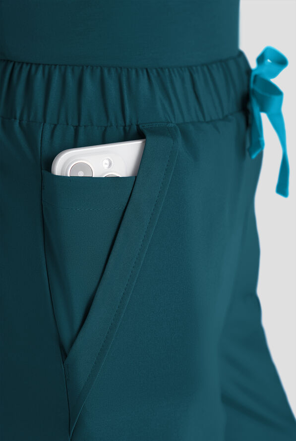 Pantalón médico Easy STRETCH Hunter Petite de corte ancho con piernas anchas y 6 bolsillos para mujer - Caribbean Blue - 5