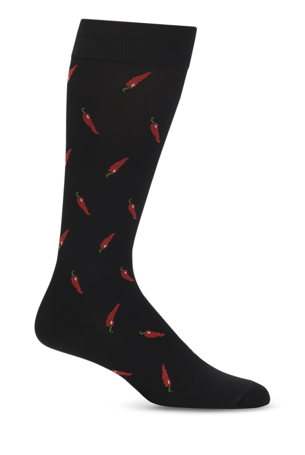 Nurse Mates Chili Peppers Men's 12-14 mmHg Light Compression Socks - null - 1