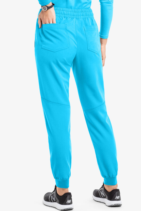 MOVEMENT by Butter-Soft Vega Women's 5-Pocket Flat Front Jogger STRETCH Scrub Pants - Tall - Turquoise - 4