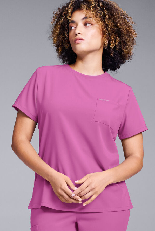 Hypothesis Women's Base Crew-Neck Tuck-In Scrub Top - Magneta - 1