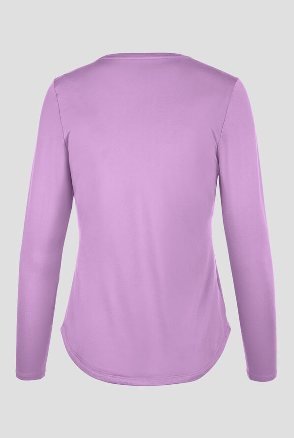 Camiseta médica Zavate Ava Therese Tiffany Knit STRETCH con mangas largas para mujer - Sugar Plum - 2