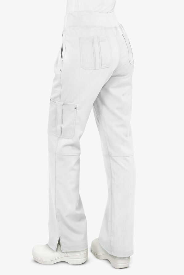 Healing Hands Purple Label Tori Women's 5-Pocket STRETCH Yoga Scrub Pants - Tall - White - 2