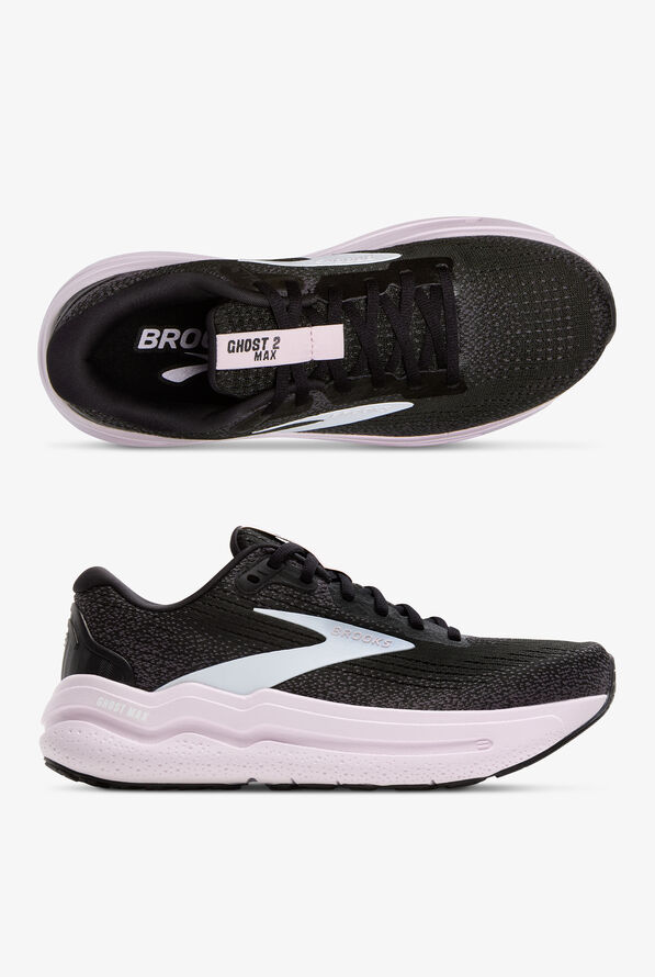 Zapatillas deportivas Brooks Ghost Max 2 Black/White/Orchid Ice con cordones para mujer - null - 1