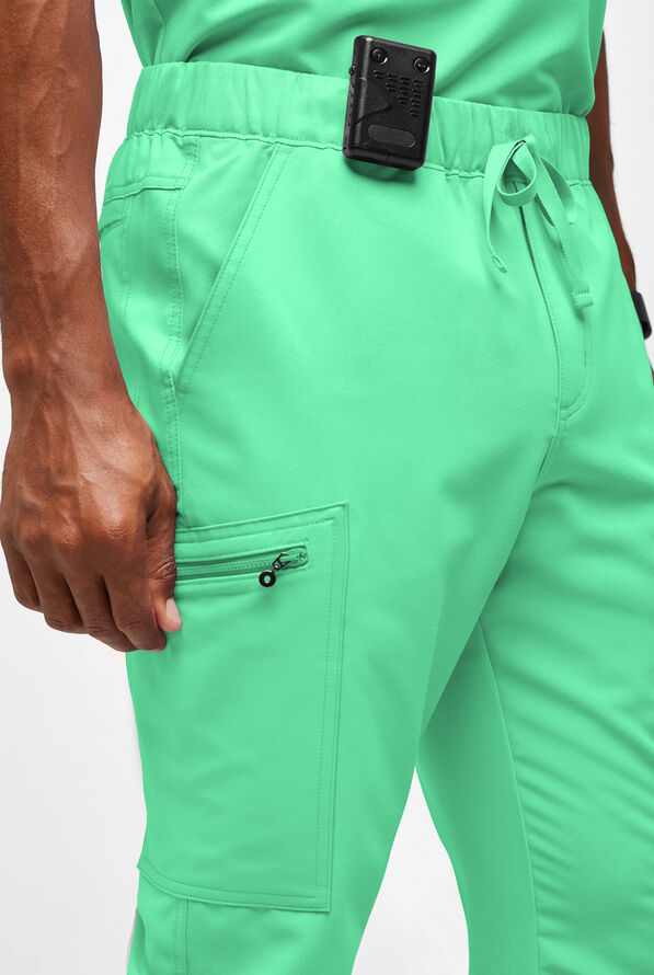 Pantal&oacute;n m&eacute;dico Movement by Butter-Soft STRETCH estilo cargo con 8 bolsillos para hombre - Neo Mint - 3
