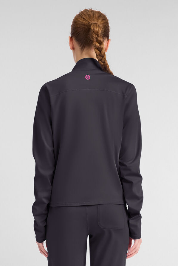 Chaqueta m&eacute;dica Med Couture Amp Knit STRETCH con cremallera y 2 bolsillos para mujer - Pewter - 4