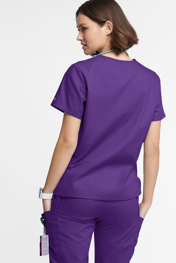 Butter-Soft Originals Women's 2-Pocket V-Neck Scrub Top - Grape - 3
