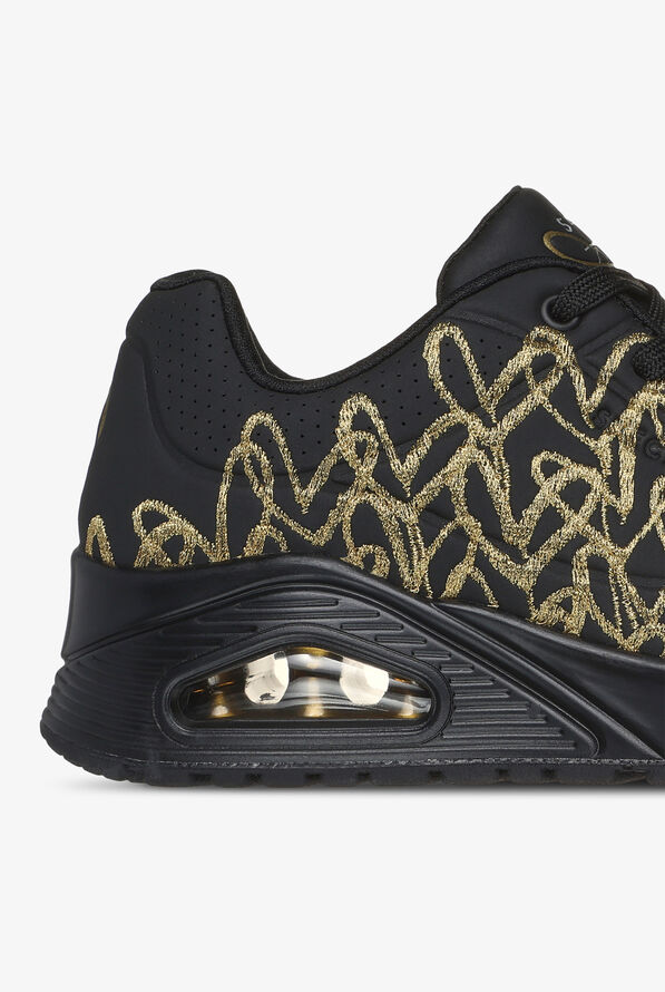 Skechers Street Women's UNO-GOLDEN HEART Black Athletic Lace Up Nursing Shoes - null - 4