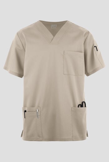 Camisa m&eacute;dica UA Butter-Soft STRETCH con cuello en V y 6 bolsillos para hombre