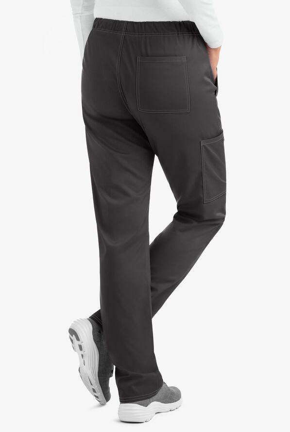 Cherokee Workwear Revolution Unisex 4-Pocket STRETCH Drawstring Cargo Scrub Pants - Tall - Pewter - 3