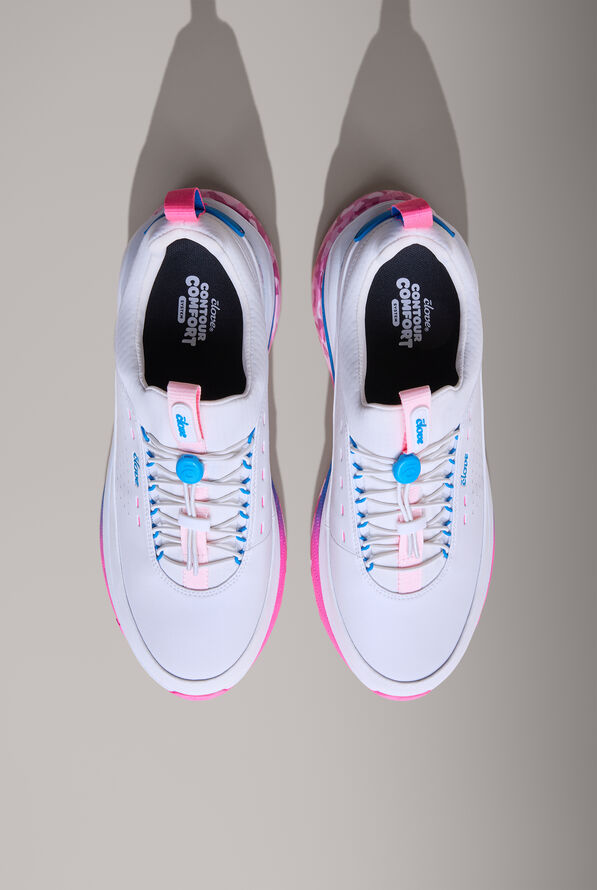 Clove Supercush&trade; Forte 2 Women's White Pink Marble Bungee Athletic Shoe - null - 2