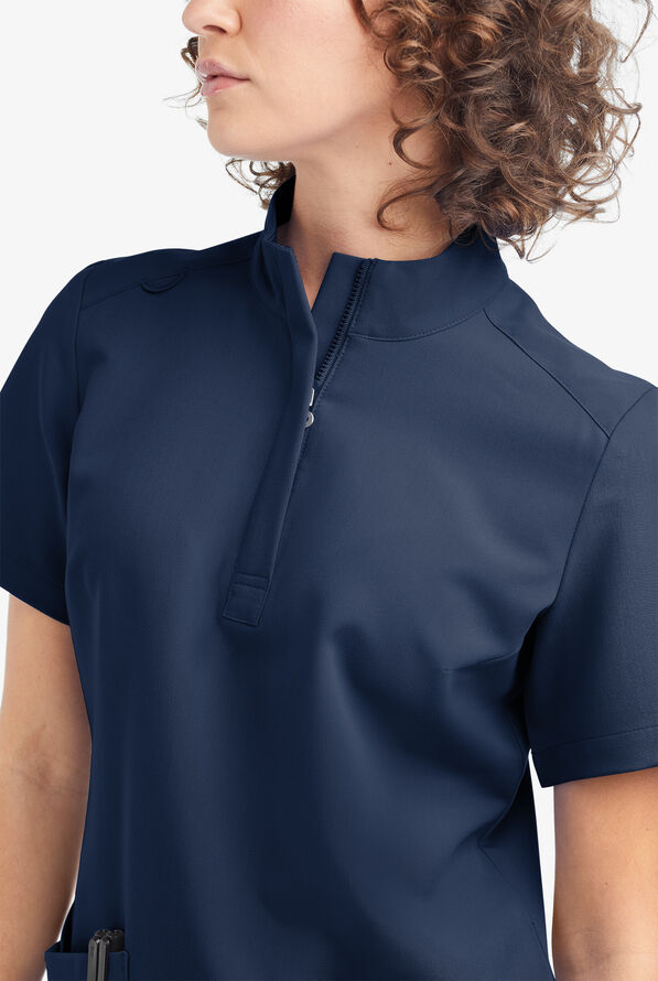 Blusa m&eacute;dica Movement by Butter-Soft con cremallera y 6 bolsillos para mujer - Navy - 3