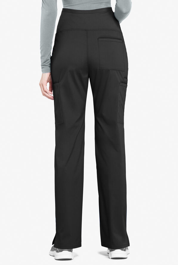Cherokee Workwear Professionals Women's 4-Pocket STRETCH Maternity Cargo Scrub Pants - Black - 2