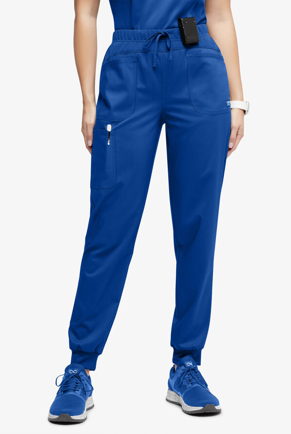 UA Exclusive Cherokee Workwear Revolution Women's 4-Pocket STRETCH Cargo Jogger Scrub Pants - Royal - 1
