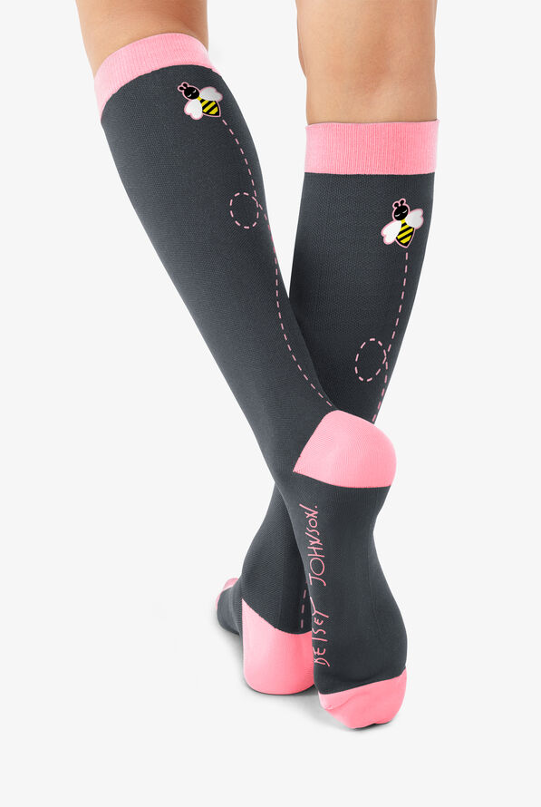 Betsey Johnson Bumble Love Women's 2-Pack 15-20 mmHg Moderate Compression Socks - null - 1