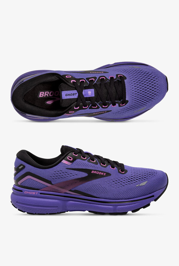 Brooks Women's Ghost 15 Purple/Pink/Black Athletic Lace Up Nursing Shoes - null - 1