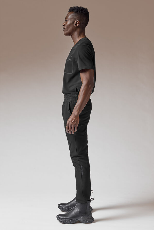 Hypothesis S-A Shift Adaptive Men’s 6-Pocket Tapered Leg Scrub Pant - Jet Black - 3