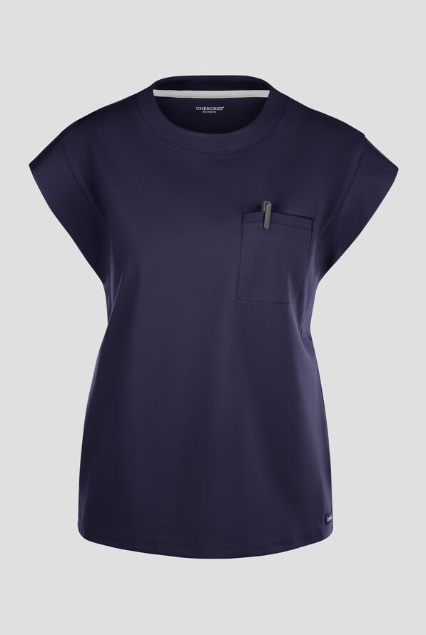 Blusa m&eacute;dica Cherokee Achieve STRETCH con cuello redondo y 1 bolsillo para mujer - Navy - 1