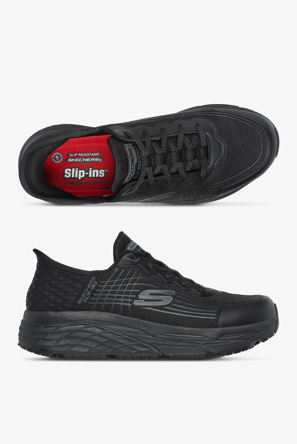 Skechers Work Men's Slip-In Max Cushioning Athletic Lace Up Shoes - Black - 1