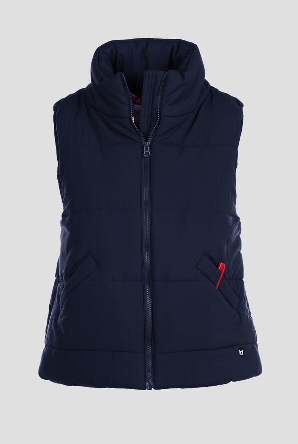 koi Essentials Nula Women's 2-Pocket Zip Front Puffer Scrub Vest - Navy - 1