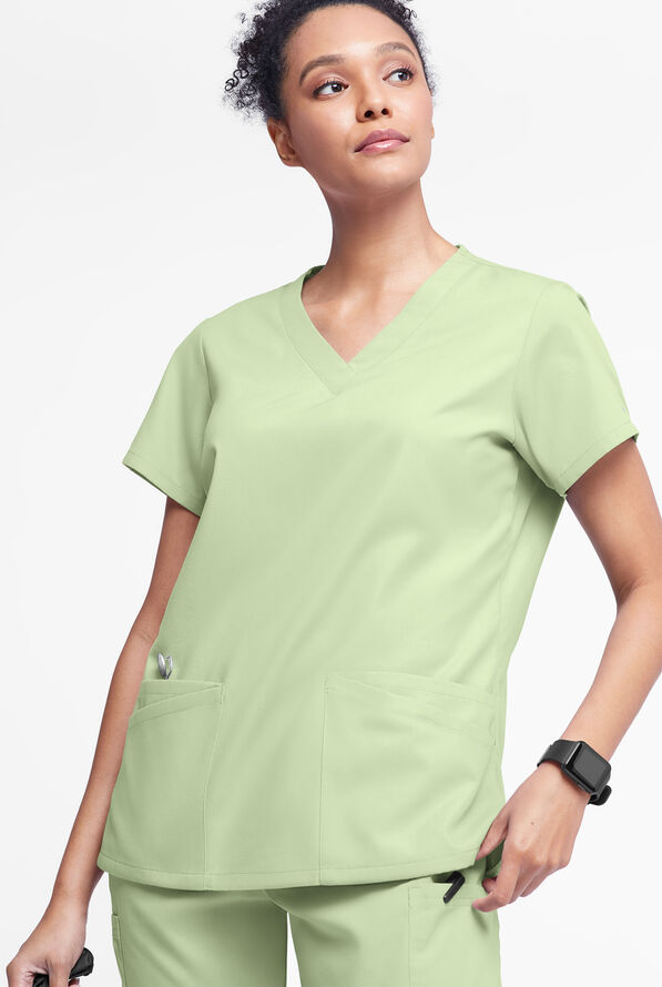 Blusa médica Butter-Soft Originals con cuello en V y 6 bolsillos para mujer - Spring Mint - 2