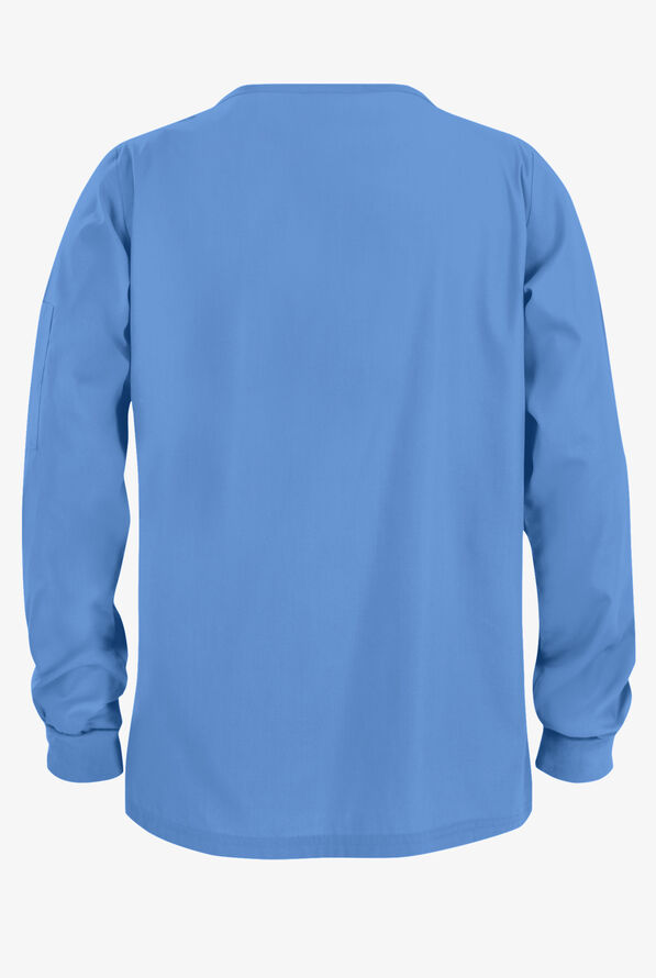 Butter-Soft Core Unisex 5-Pocket Long Sleeve Scrub Top - Ceil Blue - 3
