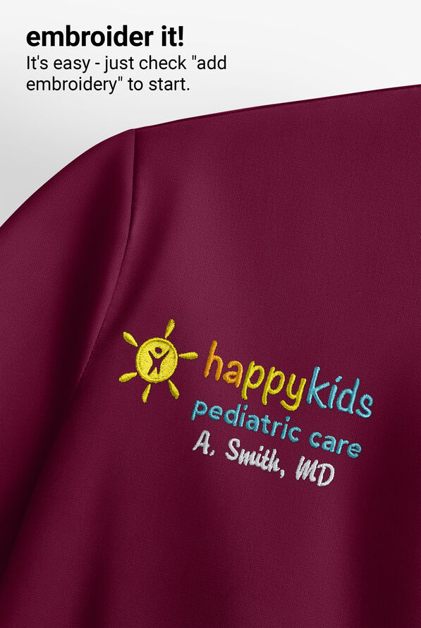 Cherokee Workwear Professionals Men's 4-Pocket STRETCH V-Neck Scrub Top - Wine - 4