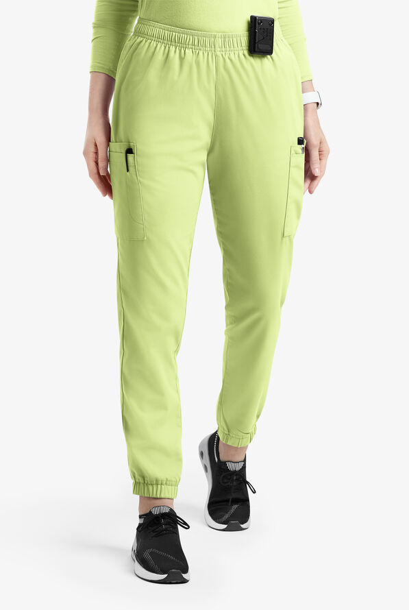 Butter-Soft Originals Women's 7-Pocket Tapered Jogger Cargo Scrub Pants - Cool Matcha - 1
