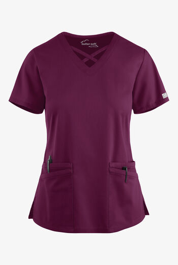 Butter-Soft STRETCH Women's 4-Pocket Crisscross Scrub Top