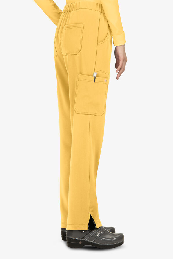 koi Next Gen Everyday Hero Women's 5-Pocket STRETCH Drawstring Cargo Scrub Pant - Butter Yellow - 2