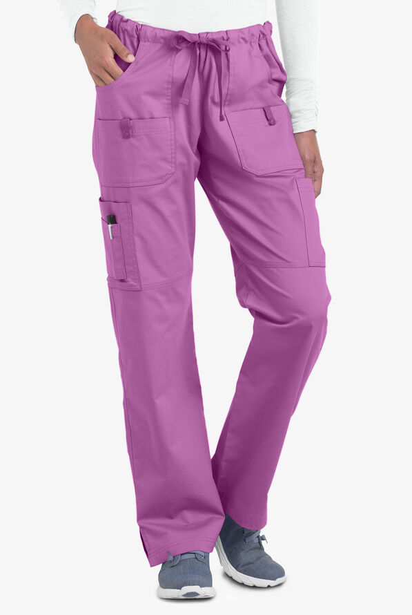 Butter-Soft STRETCH Women's 10-Pocket Drawstring Scrub Pants - Tall - Orchid - 1