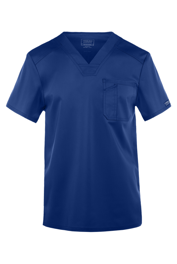 Cherokee Workwear Revolution Men's 1-Pocket STRETCH V-Neck Scrub Top - Galaxy - 1