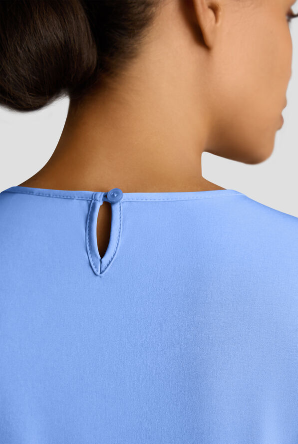 Blusa médica WhisperLite con mangas 3/4 para mujer - Ceil Blue - 6