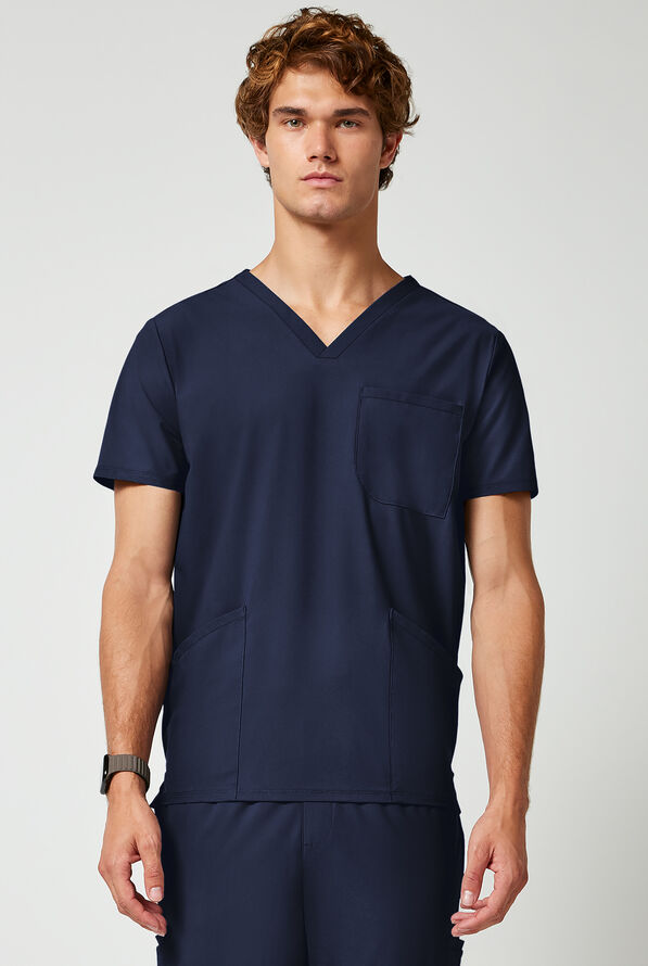 Camisa m&eacute;dica Infinity PURSUIT STRETCH con cuello en V y 3 bolsillos para hombre - Navy - 5
