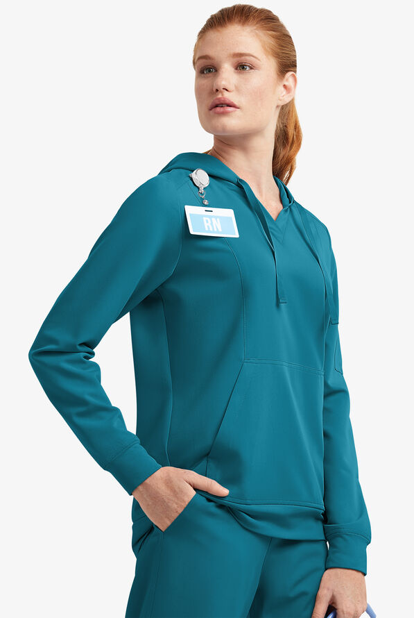 Sudadera m&eacute;dica MOVEMENT by Butter-Soft Sirius STRETCH con capucha y 4 bolsillos para mujer - Caribbean Blue - 5