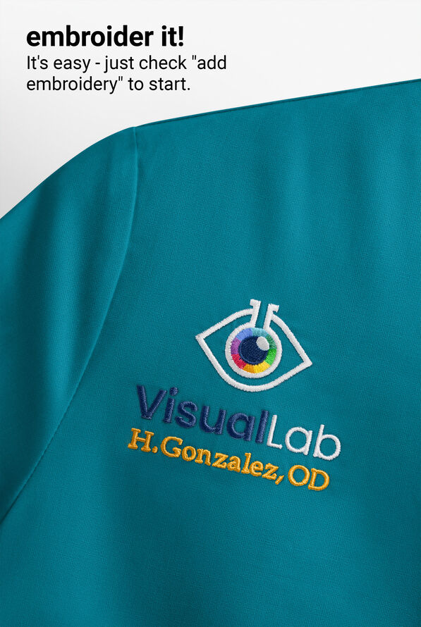 Blusa m&eacute;dica Dickies EDS Signature de corte contempor&aacute;neo con cuello en V y 6 bolsillos para mujer - Teal - 5