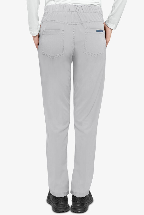 Med Couture Peaches Women's 4-Pocket STRETCH Flat Front Scrub Pants - Cloud - 2