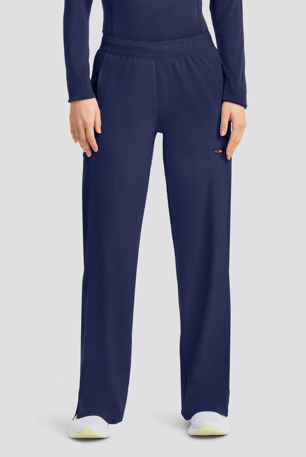 Pantalón médico Infinity GNR8 STRETCH de tiro medio con piernas anchas y 7 bolsillos para mujer - Navy - 1