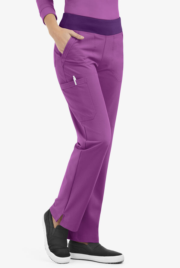 Pantalón médico Easy STRETCH tall Sienna estilo yoga con 5 bolsillos para mujer - Purple Swirl/Eggplant - 1