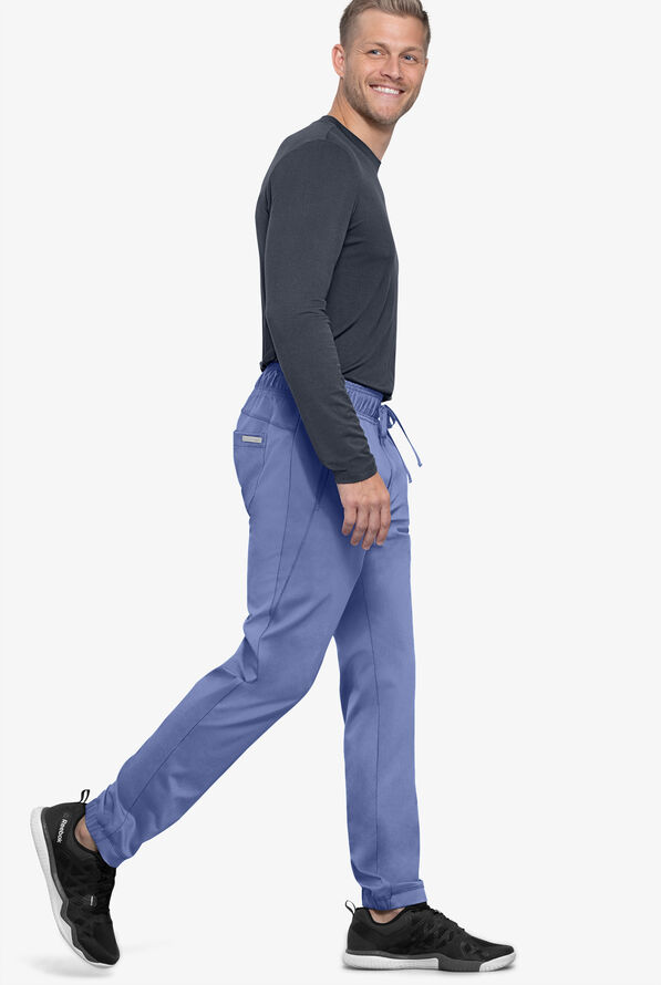 Cherokee Workwear Revolution Men's 5-Pocket STRETCH Jogger Scrub Pants - Ceil Blue - 5