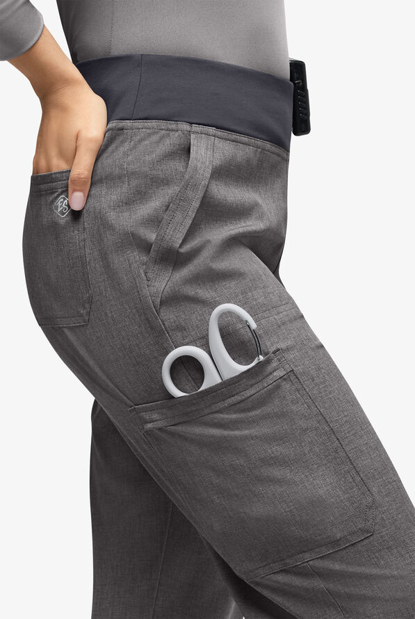Pantalón médico Easy STRETCH tall Sienna estilo yoga con 5 bolsillos para mujer - Graphite Heather/Pewter - 2