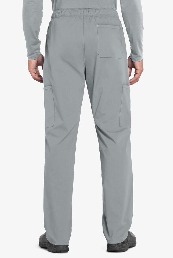 Cherokee Workwear Professionals Men's 5-Pocket STRETCH Cargo Scrub Pants - Short - Grey - 2