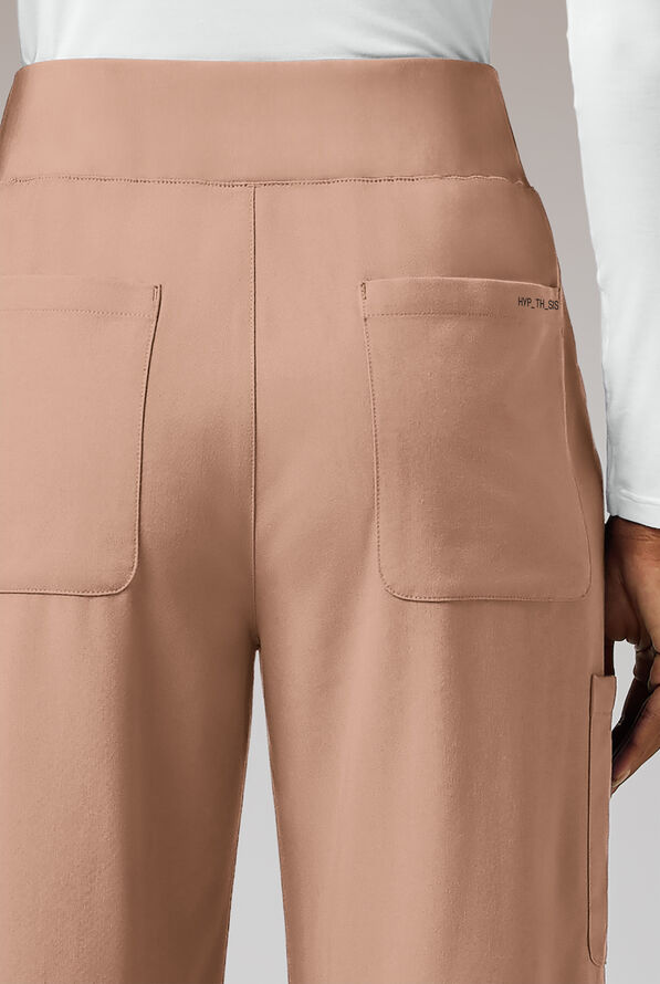 Hypothesis Y-Band Women's 6-Pocket Yoga-Style Knit Waist Wide Leg Scrub Pant - Terra - 4