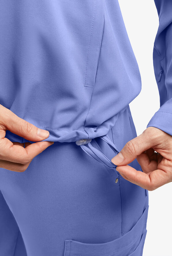 Easy STRETCH Billie Women’s 4-Pocket Pullover Scrub Hoodie - Ceil Blue - 5