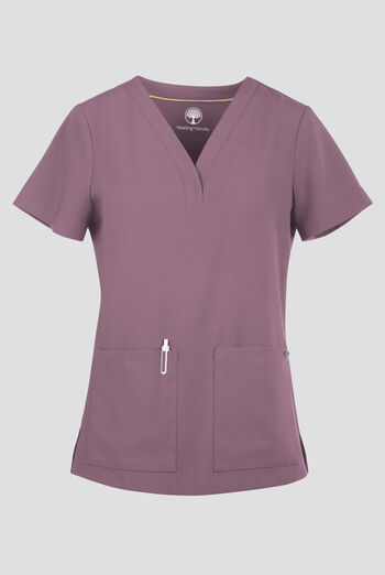 Healing Hands Quest Briana Women's 3-Pocket STRETCH Y-Neck Scrub Top
