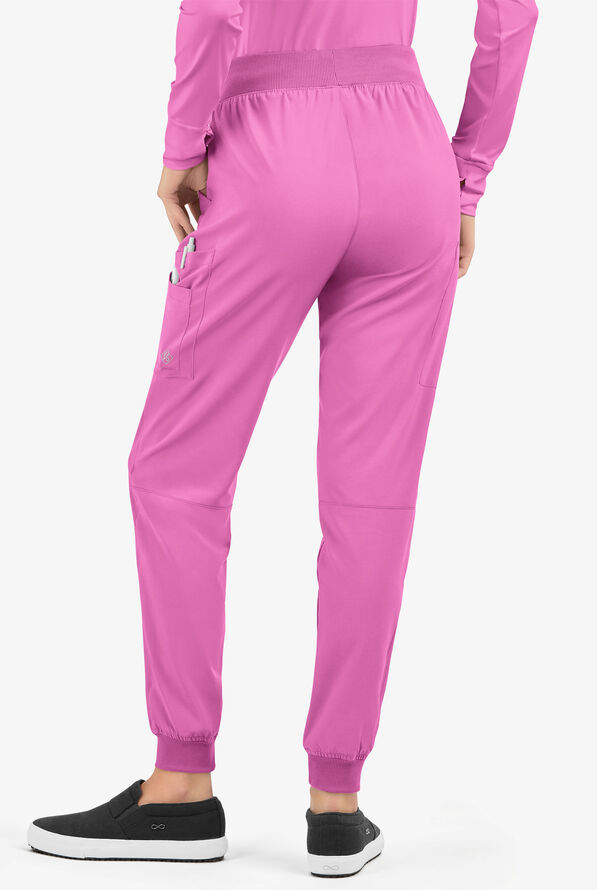 Easy STRETCH Mila Women's 7-Pocket Jogger Scrub Pants - Tall - Magnesium Pink - 3