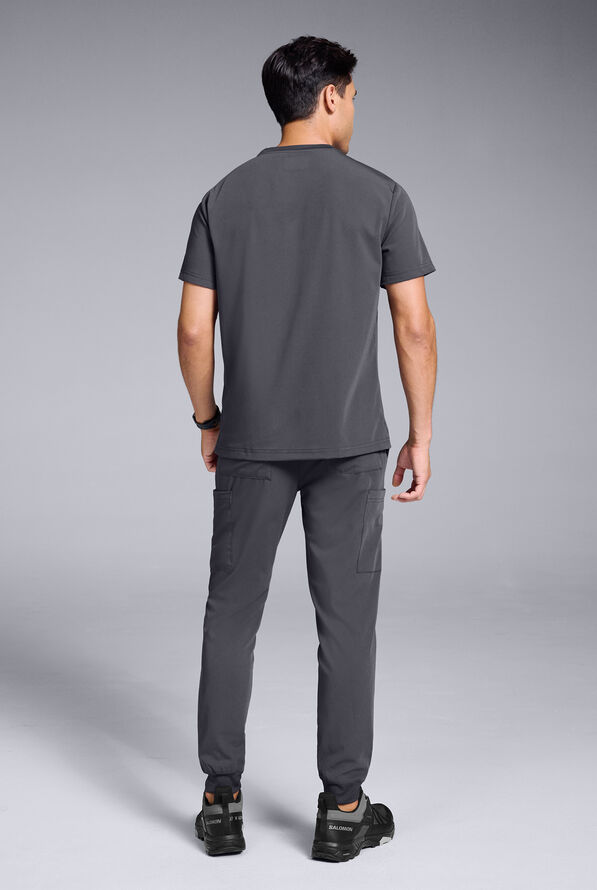 Conjunto de uniforme m&eacute;dico Hypothesis S-R Shift Ready estilo jogger con cuello redondo para hombre - Pewter - 4