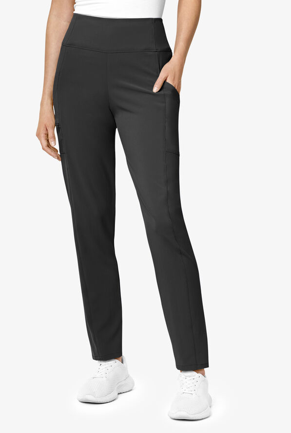 WonderWink Renew Women's 3-Pocket STRETCH High Waist Power Scrub Pants - Black - 1